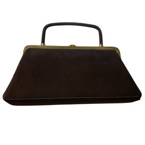 BLOCK Vintage Brown Suede 1950's Handbag Made In USA